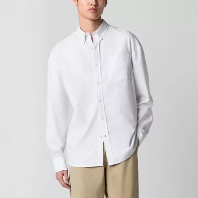 Arizona Mens Relaxed Fit Long Sleeve Button-Down Shirt
