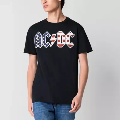Mens Short Sleeve Americana AC/DC Graphic T-Shirt