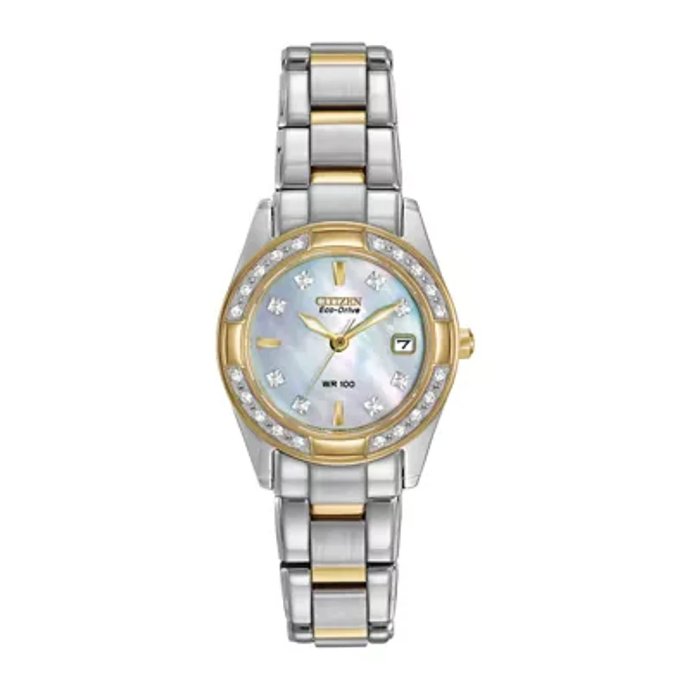 Citizen® Eco-Drive® Regent Womens Diamond-Accent Mother-of-Pearl Bracelet Watch EW1824-57D