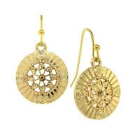 1928 Gold Tone Drop Earrings