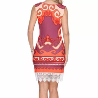 White Mark Womens Fleur Sleeveless Sheath Dress