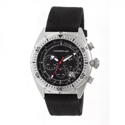 Morphic Unisex Adult Black Leather Strap Watch Mph5301