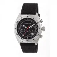 Morphic Unisex Adult Black Leather Strap Watch Mph5301