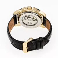 Reign Unisex Adult Automatic Black Leather Strap Watch Reirn4605