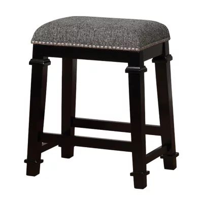 Kyley Tweed Nailhead Trim Backless Counter Stool