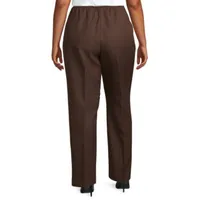 Alfred Dunner Classics Womens Plus Straight Pull-On Pants