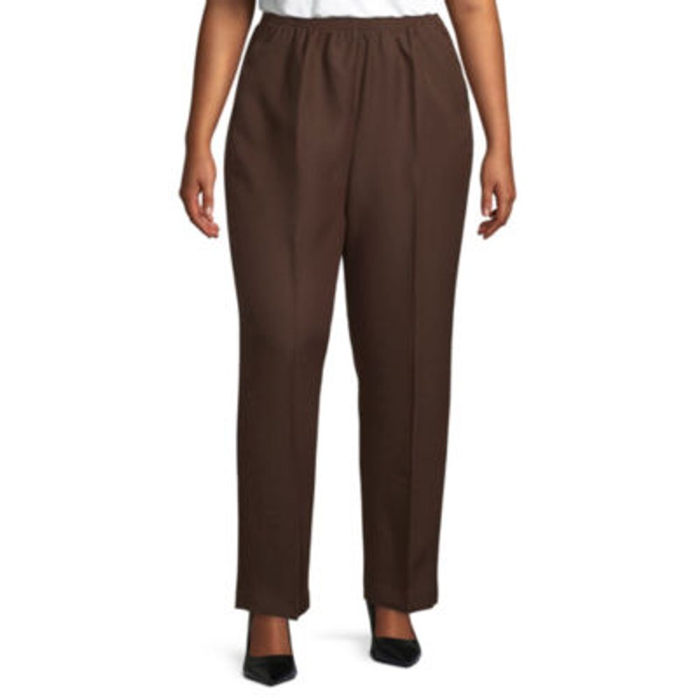 Alfred Dunner Classics Womens Plus Straight Pull-On Pants