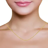 18K Gold Inch Solid Wheat Chain Necklace