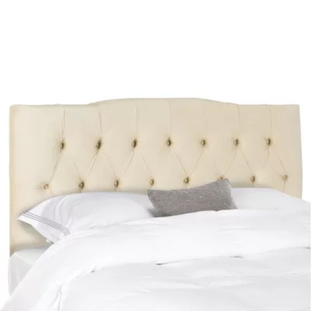 ASSTD NATIONAL BRAND Axel Polyester Upholstered Tufted Nailhead Trim  Headboard