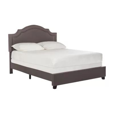 Theron Upholstered Bed w/nail-head trim
