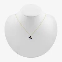 Womens Diamond Accent Lab Created Blue Sapphire 10K Gold Butterfly Pendant Necklace