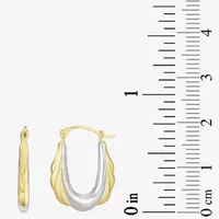 10K Two Tone Gold 20.7mm Round Hoop Earrings