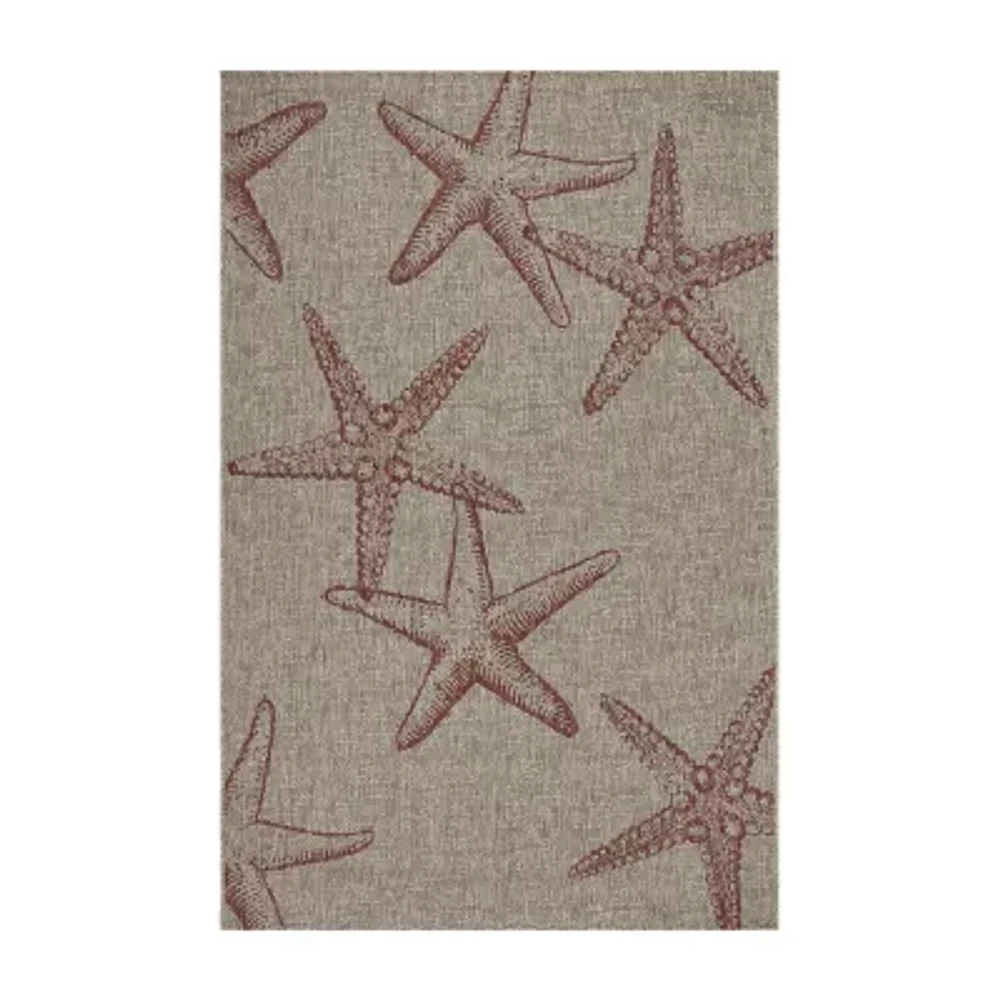 Celeste Starfish Indoor Outdoor Rectangular Area Rug
