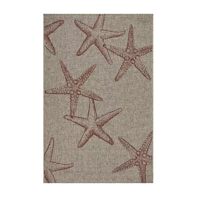 Celeste Starfish Indoor Outdoor Rectangular Area Rug