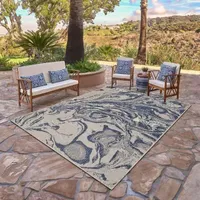 Samantha Abstract Oasis Indoor Outdoor Rectangular Area Rug