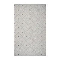 Sylvestra Minimal Diamonds Indoor Outdoor Rectangular Area Rug