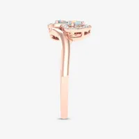 Womens Genuine Opal & 1/10 CT. T.W. Dimaond 10K Rose Gold Cocktail Ring