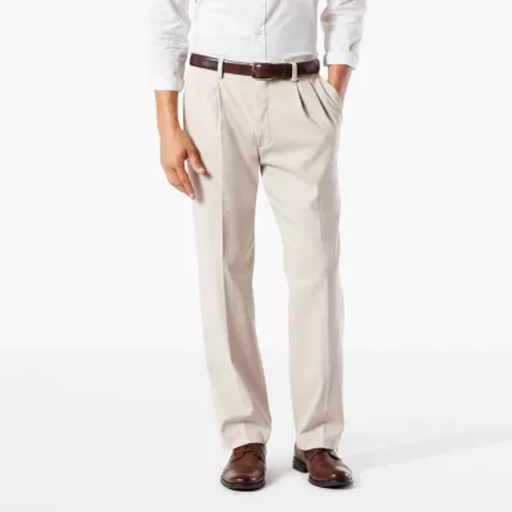 Dockers Easy Khaki With Stretch Mens Classic Fit Pleated Pant