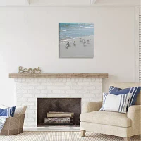 Stupell Industries Sandpipers Flock Sandy Beach Shore Canvas Art