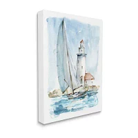 Stupell Industries Nautical Sailboat & Lighthouse Canvas Art