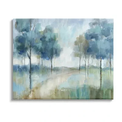 Stupell Industries Abstract Blue Woodland Path Trees Canvas Art