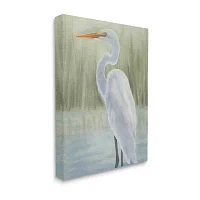 Stupell Industries Egret On Marsh Landscape Canvas Art