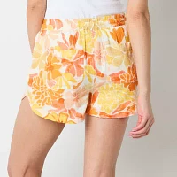 Arizona Womens Mid Rise Pull-On Short Juniors