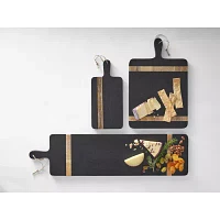 Linden Street Natural/Black Wood Inlay 6x13 Cheese Board