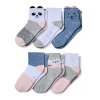 Okie Dokie Toddler Girls 6 Pair Quarter Ankle Socks