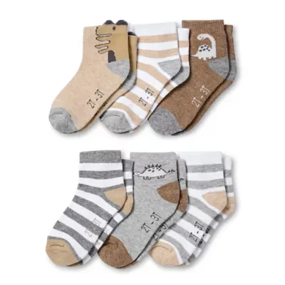 Okie Dokie Boys 6 Pair Quarter Ankle Socks