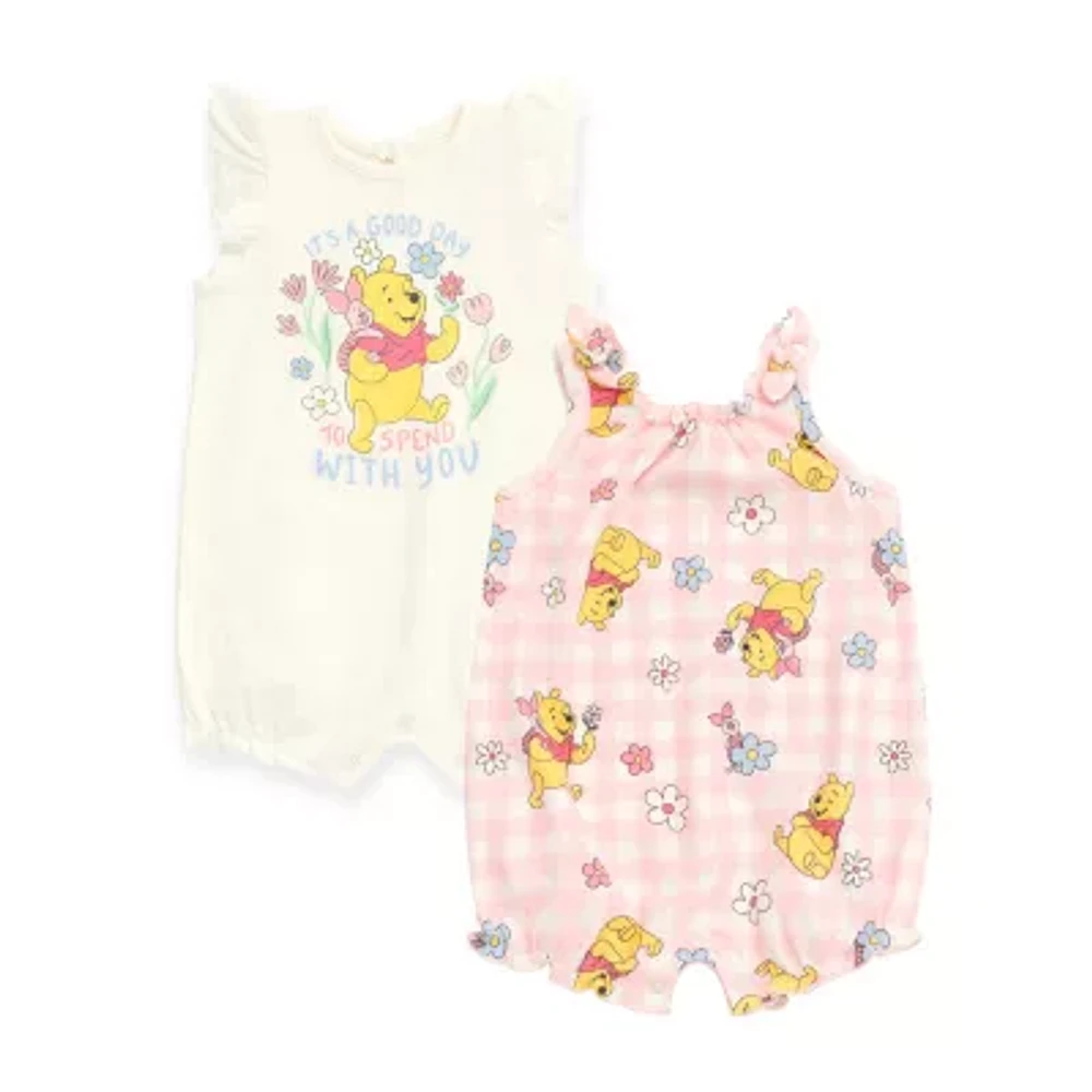 Disney Baby Girls 2-pc. Short Sleeve Winnie The Pooh Romper