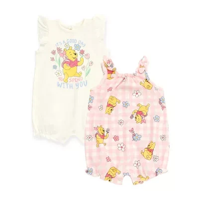 Disney Baby Girls 2-pc. Short Sleeve Winnie The Pooh Romper