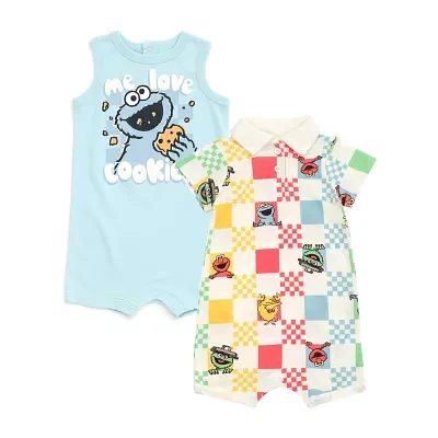 Baby Boys 2-pc. Short Sleeve Sesame Street Romper