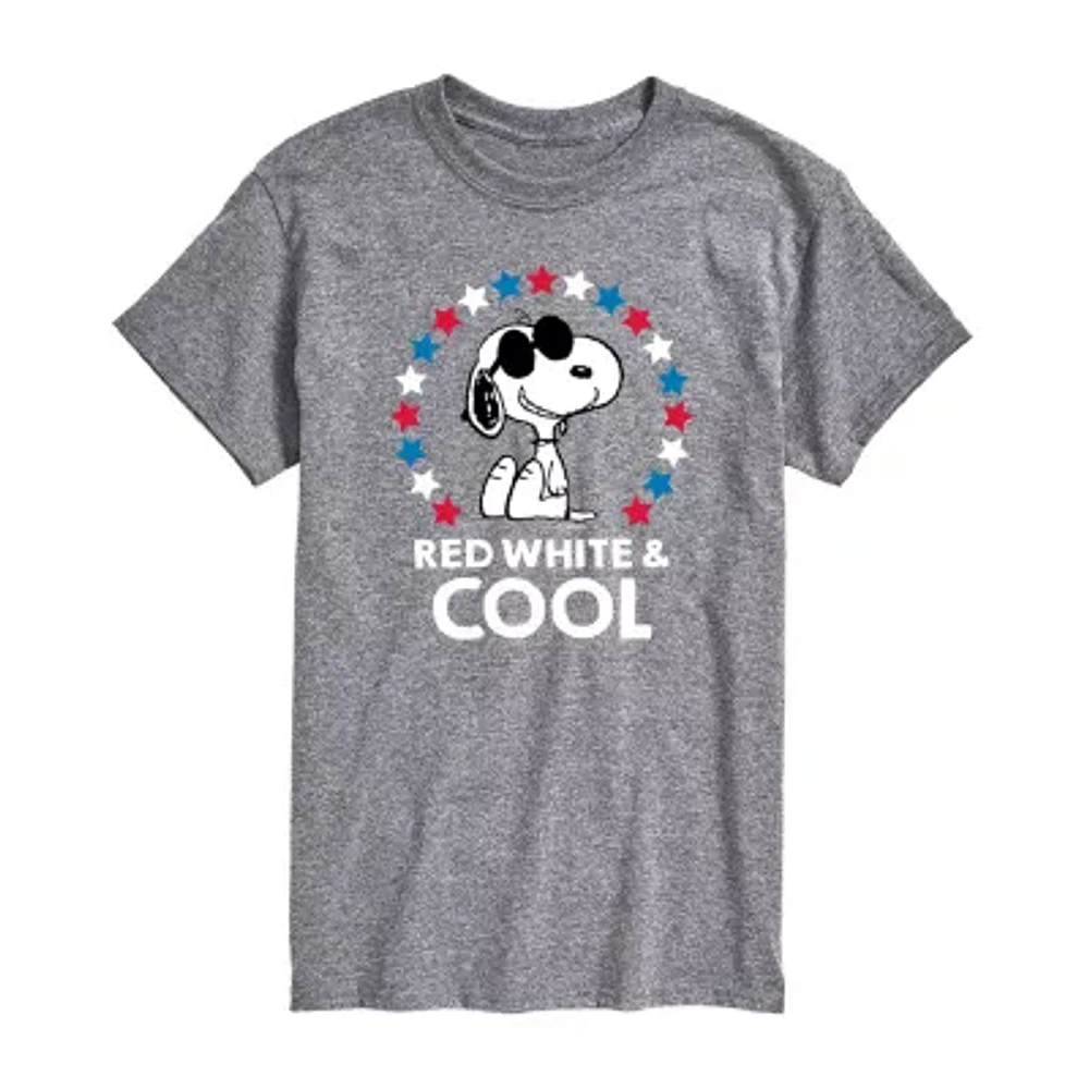 Mens Short Sleeve Americana Peanuts Snoopy Graphic T-Shirt