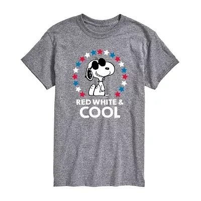 Mens Short Sleeve Americana Peanuts Snoopy Graphic T-Shirt