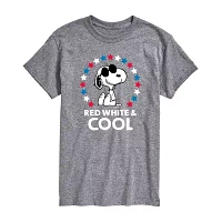 Mens Short Sleeve Americana Peanuts Snoopy Graphic T-Shirt