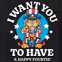 Mens Short Sleeve Americana Garfield Graphic T-Shirt