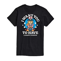 Mens Short Sleeve Americana Garfield Graphic T-Shirt