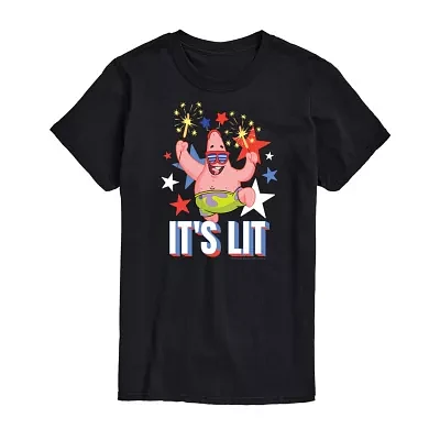 Mens Short Sleeve Americana Spongebob Graphic T-Shirt