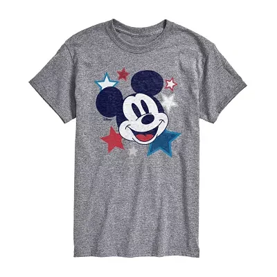 Mens Short Sleeve Americana Mickey Mouse Graphic T-Shirt