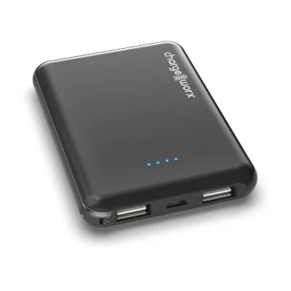 Chargeworx Super Slim 5000mah Dual Usb Battery Pack
