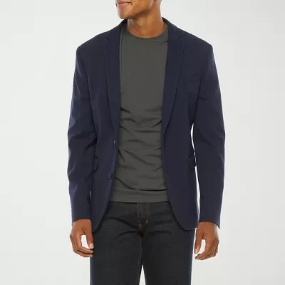 J. Ferrar Mens Knit Stretch Fabric Slim Fit Sport Coat