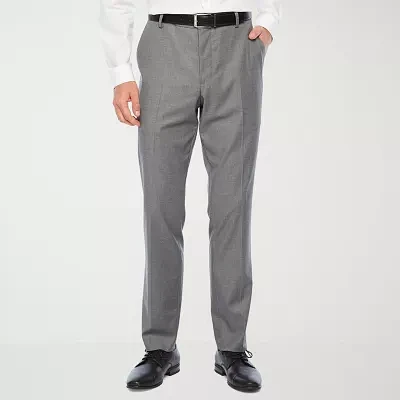 J. Ferrar Ultra Comfort Medium Gray Super Slim Fit Stretch Suit Pants