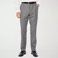 J. Ferrar Ultra Comfort Medium Gray Super Slim Fit Stretch Suit Pants