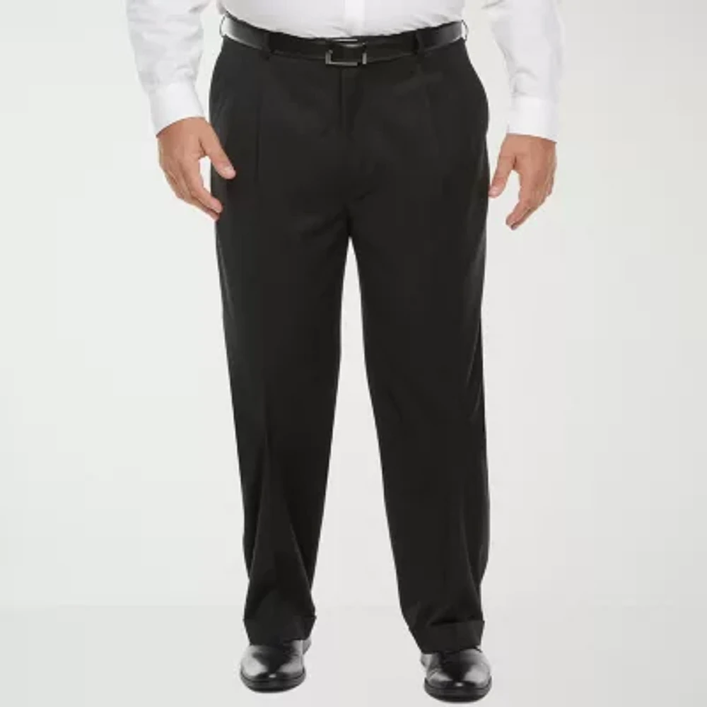 Stafford Coolmax Mens Big and Tall Stretch Fabric Classic Fit Pleated Front Suit Pant