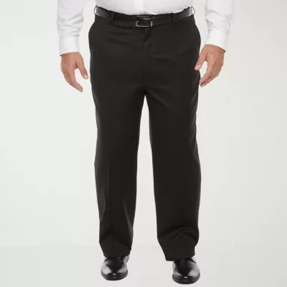Stafford Coolmax Mens Big and Tall Classic Fit Flat Front Suit Pant