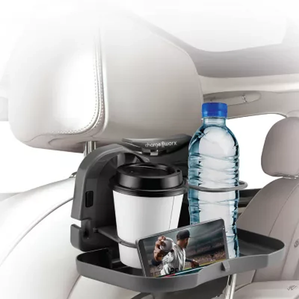 Chargeworx Backseat Butler Food Tray Cupholder Mount Cha-Cx9730 Car Organizers