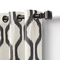 Elrene Home Fashions Renzo Geo Ikat Grommet Top Energy Saving Blackout Single Curtain Panels