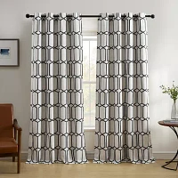 Elrene Home Fashions Kaiden Geometric Grommet Top Blackout Single Curtain Panel