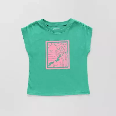 Okie Dokie Toddler & Little Girls Round Neck Short Sleeve Graphic T-Shirt